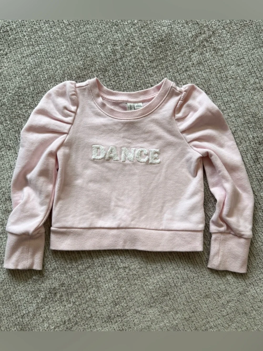 Janie‎ And Jack Pink Dance Sweatshirt Puff Sleeve Graphic Size 3